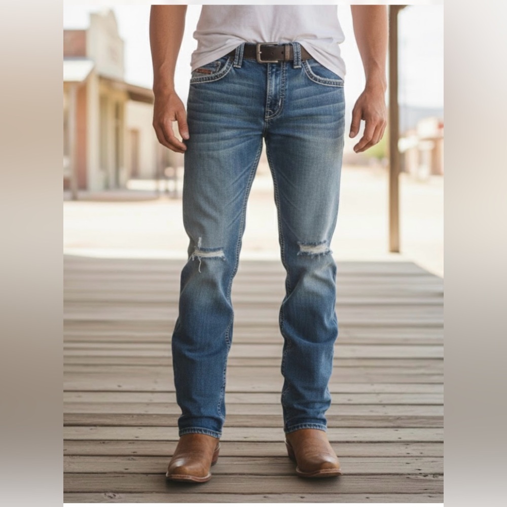 Silver Jeans Men's Distressed Bootcut Denim 34x30